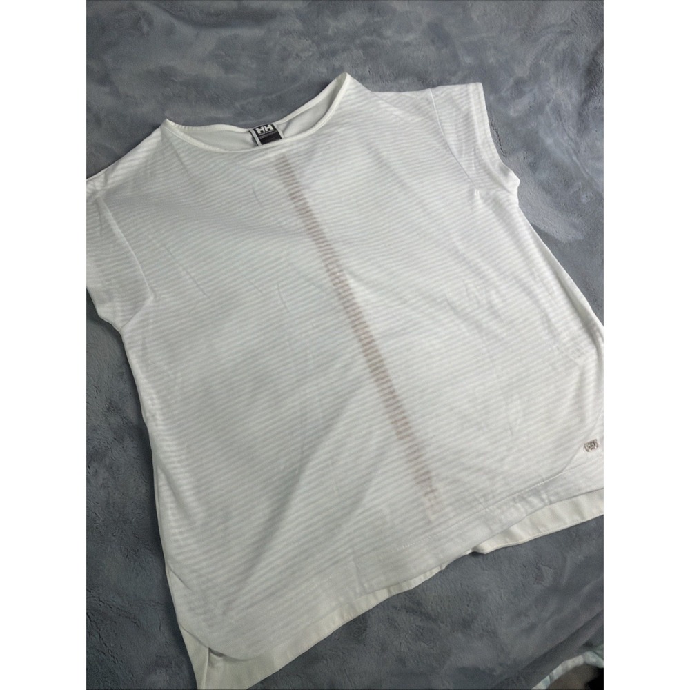 Helly Hansen Thalia See Thru Stripe Open Back Breathable Tee Shirt Women's sz M